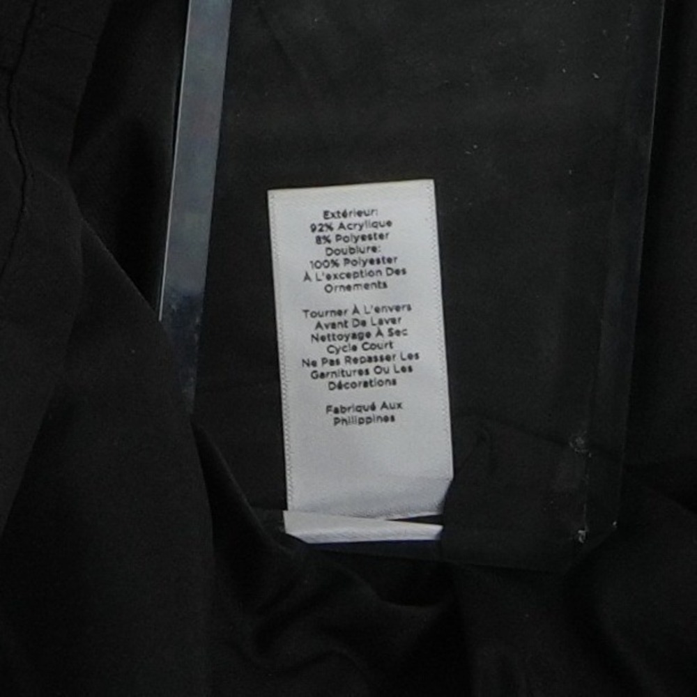 New Talbots Tweed Sheath Dress Women's Size 16P Black Beaded Metallic Sleeve - Picture 5 of 7